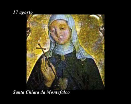 Risultati immagini per santa chiara di montefalco 17 agosto