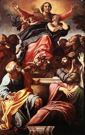 Annibale Carracci, pala d’altare raffigurante l’Assunzione della Vergine (1602 circa) posta nella Cappella Cerasi della Basilica S. Maria del Popolo a Roma